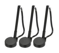 PATIKIL 3Pcs Secure Pen with Adhesive Chain and Security Pen Holder, Reception Counter Pens Desktop Pen Black Ink Refills for Desk Workplace Office Home Supplies, Round Base, Black