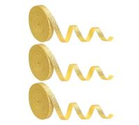 PATIKIL 3Roll Sparkly Ribbon, 1cm x 9m Metallic Glitter Ribbon Gift Wrapping Fabric Rolls for DIY Crafts Gift Wrapping Holiday Wedding Birthday Party Home Decoration, Yellow