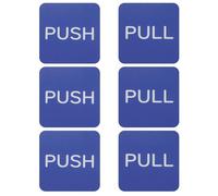 PATIKIL 3Set Push Pull Door Signs Stickers, 3in Push and Pull Signs Stickers Plate Acrylic Vertical Self-Adhesive for Doors Glass Window Business Stores, Square, Blue