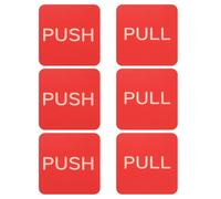 PATIKIL 3Set Push Pull Door Signs Stickers, 3in Push and Pull Signs Stickers Plate Acrylic Vertical Self-Adhesive for Doors Glass Window Business Stores, Square, Red