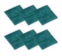 PATIKIL 3x3 Inch Velvet Jewelry Pouches, 6 Pcs Jewelry Packaging Gift Bags with Snap Button for Bracelet Necklace Rings Watch, Dark Green