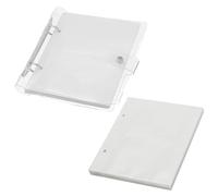PATIKIL 3x4" Clear Loose-Leaf Photo Album Plastic Transparent Picture Album with 200 Pockets and 50 Replacement Refill Sleeves for Photo Picture Postcard, White