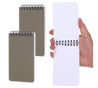 PATIKIL 3x5" Pocket Sketchbook, 2 Pcs Top Spiral Notebook Mini Lined Notebook Memo Pads 80GSM 60 Sheets/120 Pages Hard Cover Portable for Office Outdoor Travel Journal Draw, Light Khaki