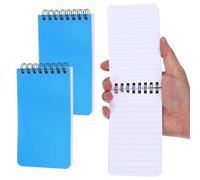 PATIKIL 3x5" Pocket Sketchbook, 2 Pcs Top Spiral Notebook Mini Lined Notebook Memo Pads 80GSM 60 Sheets/120 Pages Hard Cover Portable for Office Outdoor Travel Journal Draw, Blue