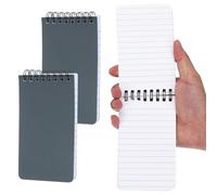 PATIKIL 3x5" Pocket Sketchbook, 2 Pcs Top Spiral Notebook Mini Lined Notebook Memo Pads 80GSM 60 Sheets/120 Pages Hard Cover Portable for Office Outdoor Travel Journal Draw, Dark Gray
