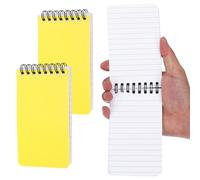 PATIKIL 3x5" Pocket Sketchbook, 2 Pcs Top Spiral Notebook Mini Lined Notebook Memo Pads 80GSM 60 Sheets/120 Pages Hard Cover Portable for Office Outdoor Travel Journal Draw, Yellow