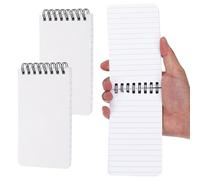 PATIKIL 3x5" Pocket Sketchbook, 2 Pcs Top Spiral Notebook Mini Lined Notebook Memo Pads 80GSM 60 Sheets/120 Pages Hard Cover Portable for Office Outdoor Travel Journal Draw, White