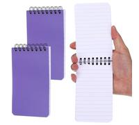 PATIKIL 3x5" Pocket Sketchbook, 2 Pcs Top Spiral Notebook Mini Lined Notebook Memo Pads 80GSM 60 Sheets/120 Pages Hard Cover Portable for Office Outdoor Travel Journal Draw, Purple