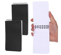 PATIKIL 3x5" Pocket Sketchbook, 2 Pcs Top Spiral Notebook Mini Lined Notebook Memo Pads 80GSM 60 Sheets/120 Pages Hard Cover Portable for Office Outdoor Travel Journal Draw, Black