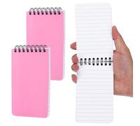 PATIKIL 3x5" Pocket Sketchbook, 2 Pcs Top Spiral Notebook Mini Lined Notebook Memo Pads 80GSM 60 Sheets/120 Pages Hard Cover Portable for Office Outdoor Travel Journal Draw, Pink