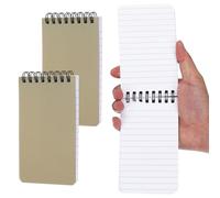 PATIKIL 3x5" Pocket Sketchbook, 2 Pcs Top Spiral Notebook Mini Lined Notebook Memo Pads 80GSM 60 Sheets/120 Pages Hard Cover Portable for Office Outdoor Travel Journal Draw, Beige