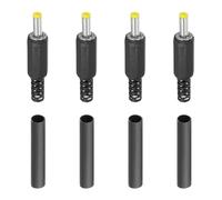 PATIKIL 4.0x1.7mm DC Male Plug Power Supply Ends, 10 Pack DIY DC Barrel Connector Replacement with Heat Shrink Tube, Yellow