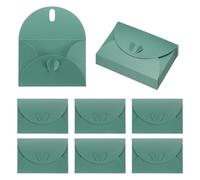PATIKIL 4.1 x 2.8 Inch Mini Card Envelopes, 20Pcs Cute Envelopes Holder with Heart Clasp for Birthday Weddings Favors Business Greeting Cards, Dark Green