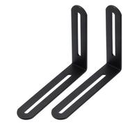 PATIKIL 4 18/25" Adjustable L-Shape Corner Brace with Slot, 2 Pcs Slidable Slotted Joint Right Angle Bracket Metal Corner Connector Bracket for Wood Chair Furniture, Black