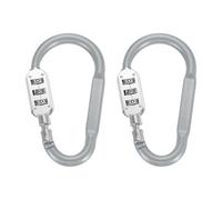 PATIKIL 4.2 Inch Combination Locks, 2PCS 3 Digit Locking Combination Clip Combo D-Ring Lock for Suitcase Luggage Travel Baggage Backpack Cable Loop Helmet Chain Link, Silver