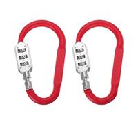 PATIKIL 4.2 Inch Combination Locks, 2PCS 3 Digit Locking Combination Clip Combo D-Ring Lock for Suitcase Luggage Travel Baggage Backpack Cable Loop Helmet Chain Link, Red