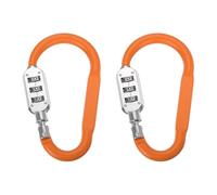 PATIKIL 4.2 Inch Combination Locks, 2PCS 3 Digit Locking Combination Clip Combo D-Ring Lock for Suitcase Luggage Travel Baggage Backpack Cable Loop Helmet Chain Link, Orange