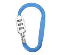 PATIKIL 4.2 Inch Combination Locks, 3 Digit Locking Combination Clip Combo D-Ring Lock for Suitcase Luggage Travel Baggage Backpack Cable Loop Helmet Chain Link, Blue