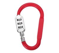 PATIKIL 4.2 Inch Combination Locks, 3 Digit Locking Combination Clip Combo D-Ring Lock for Suitcase Luggage Travel Baggage Backpack Cable Loop Helmet Chain Link, Red