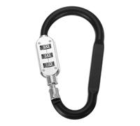 PATIKIL 4.2 Inch Combination Locks, 3 Digit Locking Combination Clip Combo D-Ring Lock for Suitcase Luggage Travel Baggage Backpack Cable Loop Helmet Chain Link, Black