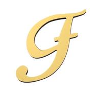 PATIKIL 4.3 Inch 3D Acrylic Alphabet Mirror Wall Sticker Artistic Italics Letter F Self-Adhesive Art Letter Sign for Wall Home Bedroom Living DIY Home Decoration, Light Gold
