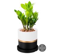 PATIKIL 4.3 Inch Ceramic Plant Pots, Modern Flower Planters with Drainage Holes for Decorate Home Indoor Plants Succulent Herb, Black
