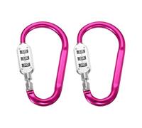 PATIKIL 4.3 Inch Combination Locks, 2PCS 3 Digit Locking Combination Clip Combo D-Ring Lock for Suitcase Luggage Travel Baggage Backpack Cable Loop Helmet Chain Link, Rose Red