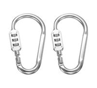 PATIKIL 4.3 Inch Combination Locks, 2PCS 3 Digit Locking Combination Clip Combo D-Ring Lock for Suitcase Luggage Travel Baggage Backpack Cable Loop Helmet Chain Link, Silver