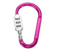 PATIKIL 4.3 Inch Combination Locks, 3 Digit Locking Combination Clip Combo D-Ring Lock for Suitcase Luggage Travel Baggage Backpack Cable Loop Helmet Chain Link, Rose Red