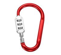 PATIKIL 4.3 Inch Combination Locks, 3 Digit Locking Combination Clip Combo D-Ring Lock for Suitcase Luggage Travel Baggage Backpack Cable Loop Helmet Chain Link, Red