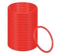PATIKIL 4.3 Inch Plastic Ring-Toss Rings for Bottles, 24 Pack Carnival Rings Plastic Hoops for Speed and Agility Practice Outdoor Party Favor, Red