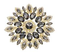 PATIKIL 4.3 Inch Rhinestone Patches, Flower Shape Applique Patches Rhinestone Applique Glitter Crystal Patches for Shoes Clothes Pants Bags Hats Shirts DIY, Gray Gold