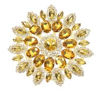 PATIKIL 4.3 Inch Rhinestone Patches, Flower Shape Applique Patches Rhinestone Applique Glitter Crystal Patches for Shoes Clothes Pants Bags Hats Shirts DIY, Yellow Gold