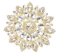 PATIKIL 4.3 Inch Rhinestone Patches, Flower Shape Applique Patches Rhinestone Applique Glitter Crystal Patches for Shoes Clothes Pants Bags Hats Shirts DIY, White Gold