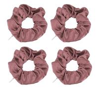 PATIKIL 4.33 Inch Zipper Scrunchie, 2 Pcs Silk Satin Hidden Pocket Scrunchie Elastic Hair Bands Soft Hair Ties Bracelet for Money Keys Hiding Women Thin Thick Hair Styling, Dark Pink