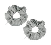 PATIKIL 4.33 Inch Zipper Scrunchie, 2 Pcs Silk Satin Hidden Pocket Scrunchie Elastic Hair Bands Soft Hair Ties Bracelet for Money Keys Hiding Women Thin Thick Hair Styling, Grey-White