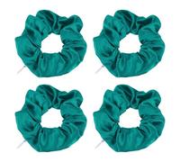 PATIKIL 4.33 Inch Zipper Scrunchie, 4 Pcs Silk Satin Hidden Pocket Scrunchie Elastic Hair Bands Soft Hair Ties Bracelet for Money Keys Hiding Women Thin Thick Hair Styling, Dark Green