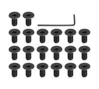 PATIKIL #4-40 x 1/4 Inch Flat Head Socket Cap Screws, 20 Pcs Flat Countersunk Bolts Hex Socket Drive Machine Screws Full Thread Coarse Thread UNC with Hex Spanner Black Oxide Grade 10.9