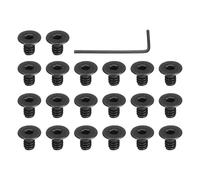 PATIKIL #4-40 x 3/16 Inch Flat Head Socket Cap Screws, 20 Pcs Flat Countersunk Bolts Hex Socket Drive Machine Screws Full Thread Coarse Thread UNC with Hex Spanner Black Oxide Grade 10.9