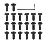 PATIKIL #4-40 x 3/8 Inch Flat Head Socket Cap Screws, 20 Pcs Flat Countersunk Bolts Hex Socket Drive Machine Screws Full Thread Coarse Thread UNC with Hex Spanner Black Oxide Grade 10.9
