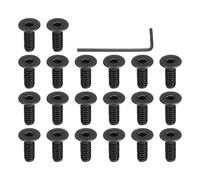 PATIKIL #4-40 x 5/16 Inch Flat Head Socket Cap Screws, 20 Pcs Flat Countersunk Bolts Hex Socket Drive Machine Screws Full Thread Coarse Thread UNC with Hex Spanner Black Oxide Grade 10.9