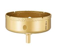 PATIKIL 4-5/16" Diamond Hole Saw 110mm Diamond Tip Hole Cutter 3-Flat Shank for Hand Drilling Ceramic Porcelain Marble Tiles Stone Brick Hard Material - Gold Tone