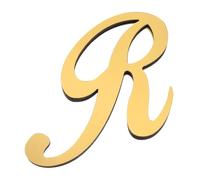 PATIKIL 4.5 Inch 3D Acrylic Alphabet Mirror Wall Sticker Artistic Italics Letter R Self-Adhesive Art Letter Sign for Wall Home Bedroom Living DIY Home Decoration, Light Gold