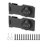 PATIKIL 4.5 Inch Cabinet Password Hasp Lock, 2 Pcs 3-Digit 180 Degree Barn Door Lock Security Combination Latch Lock for Drawers Cabinets Small Doors, Gray