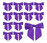 PATIKIL 4.5" Twist Tie Satin Bow, 20Pcs Large Twist Tie Pretied Satin Ribbon Bow Premade Wrapping Bownot Decoration for Treat Bag Craft DIY Wedding Christmas Package Gift, Dark Purple