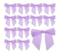 PATIKIL 4.5" Twist Tie Satin Bow, 20Pcs Large Twist Tie Pretied Satin Ribbon Bow Premade Wrapping Bownot Decoration for Treat Bag Craft DIY Wedding Christmas Package Gift, Light Purple