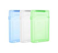 PATIKIL 4.5" x 3.2" Hard Drive Disk Case, 1Set Plastic Hard Disk Storage Box Portable Anti-Static Case for 2.5" External SSD HDD, White/Green/Blue