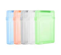PATIKIL 4.5" x 3.2" Hard Drive Disk Case, 1Set Plastic Hard Disk Storage Box Portable Anti-Static Case for 2.5" External SSD HDD, White/Green/Blue/Orange/Grey