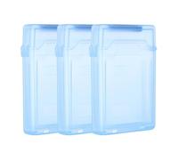 PATIKIL 4.5" x 3.2" Hard Drive Disk Case, 3Pcs Plastic Hard Disk Storage Box Portable Anti-Static Case for 2.5" External SSD HDD, Blue
