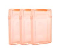 PATIKIL 4.5" x 3.2" Hard Drive Disk Case, 3Pcs Plastic Hard Disk Storage Box Portable Anti-Static Case for 2.5" External SSD HDD, Orange